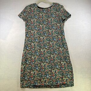 Elizabeth Wayman New York Vintage Floral Shift Dress Short Sleeve Size 8 Multi